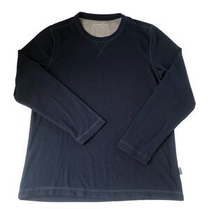 Eddie Bauer Waffle Knit Shirt  Blue Size Medium